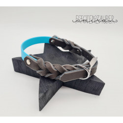 Handgemachtes Hundehalsband aus Biothane und Leder